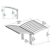 Palram – Canopia Carport Arizona Breeze (Medidas ext. (An x Pr): 578 x 495 cm, Carport doble, Antracita) | BAUHAUS