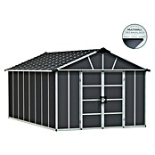 Palram – Canopia Caseta de jardín con suelo Yukon (Medidas ext. (An x Pr): 332 x 519 cm, Plástico, Antracita) | BAUHAUS