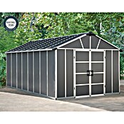 Palram – Canopia Caseta de jardín con suelo Yukon (Medidas ext. (An x Pr): 332 x 519 cm, Plástico, Antracita) | BAUHAUS