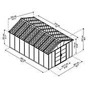 Palram – Canopia Caseta de jardín con suelo Yukon (Medidas ext. (An x Pr): 332 x 519 cm, Plástico, Antracita) | BAUHAUS