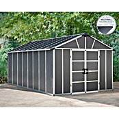 Palram – Canopia Caseta de jardín con suelo Yukon (Medidas ext. (An x Pr): 332 x 519 cm, Plástico, Antracita) | BAUHAUS