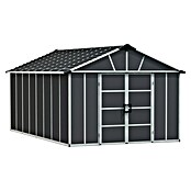 Palram – Canopia Caseta de jardín con suelo Yukon (Medidas ext. (An x Pr): 332 x 519 cm, Plástico, Antracita) | BAUHAUS
