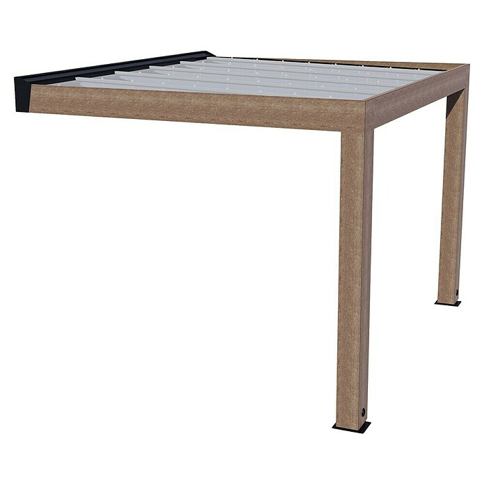 Palram – Canopia Marquesina adosada Helsinki (An x Pr: 340 x 300 cm, Cedro, Policarbonato, Translúcido) | BAUHAUS