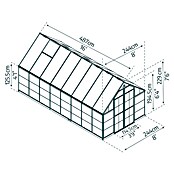 Palram – Canopia Invernadero Balance (Medidas ext. (An x Pr): 244 x 487 cm, 0,7 mm, Gris) | BAUHAUS