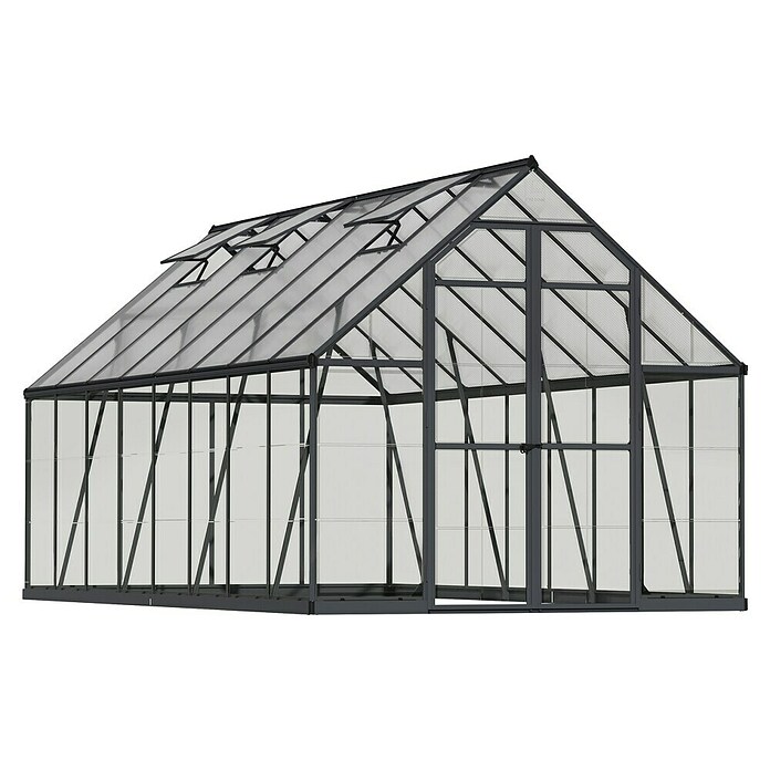 Palram – Canopia Invernadero Balance (Medidas ext. (An x Pr): 244 x 487 cm, 0,7 mm, Gris) | BAUHAUS