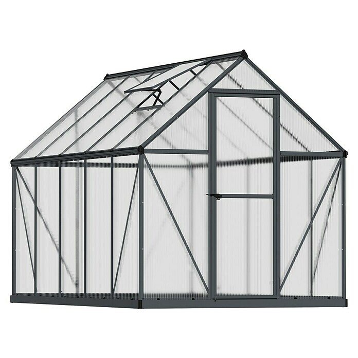 Palram – Canopia Invernadero Mythos (Medidas ext. (An x Pr): 185 x 306 cm, 4 mm, Gris) | BAUHAUS