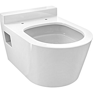 Camargue Empire Hangend Toilet (Zonder spoelrand, Voorzien van standaardglazuur, Spoelvorm: Diep, Uitlaat toilet: Horizontaal)