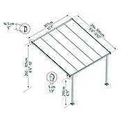 Terrassenüberdachung Tuscany LED (B x T: 3,07 x 3 m, Anthrazitgrau, Polycarbonat, Transparent) | BAUHAUS