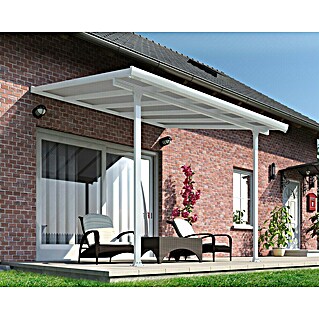 Terrassenüberdachung Tuscany LED (B x T: 3,07 x 3 m, Verkehrsweiß, Polycarbonat, Transparent)