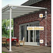 Terrassenüberdachung Tuscany LED (B x T: 307 x 300 cm, Verkehrsweiß, Polycarbonat, Transparent) | BAUHAUS