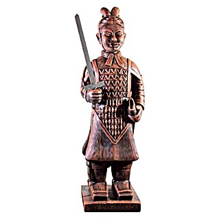 Figura decorativa Guerrero chino con espada (Piedra artificial)