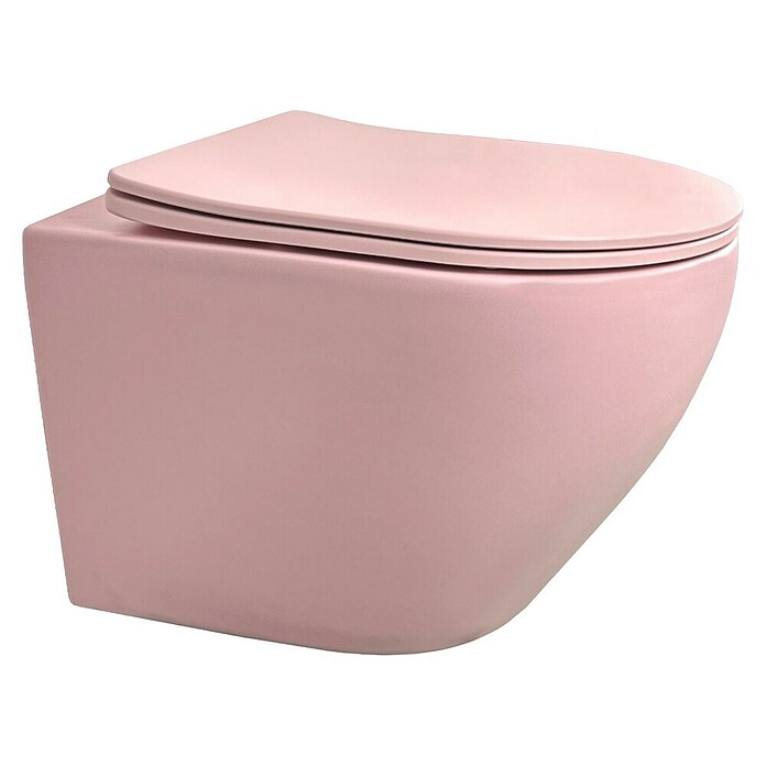 Best Design Hangend Toilet Spoelrandloos Morrano (Roze, Softclose) | BAUHAUS