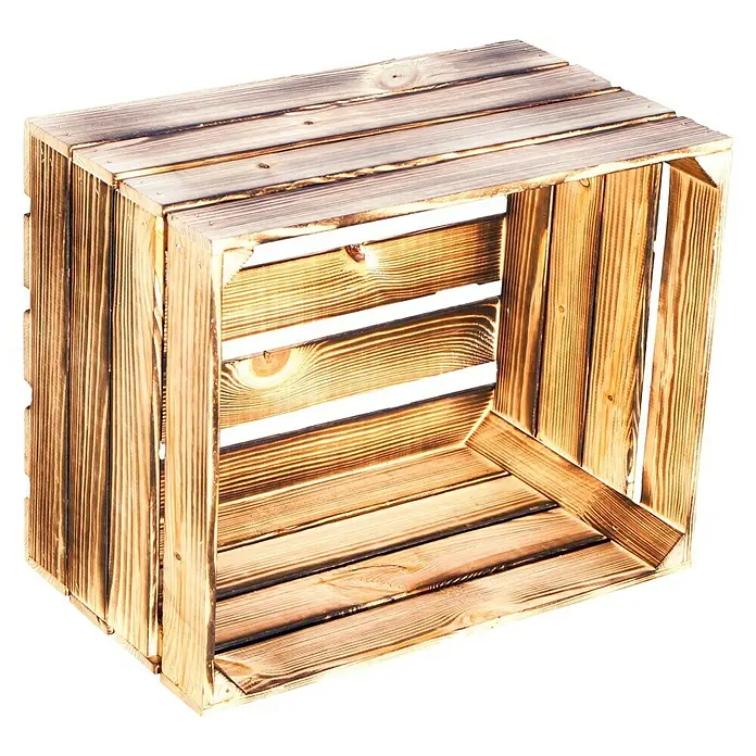Holzregal - B x H: 40 x 30 cm, Holz, Braun - Holzkiste mit rustikalem Look, ideal zur Aufbewahrung und Dekoration. Die Kiste ist stabil und vielseitig einsetzbar.