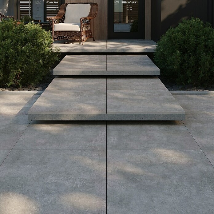 Terrassenfliese Beton (60 x 60 x 2 cm, Hellgrau, Matt) | BAUHAUS