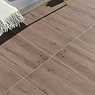 Terrassenfliese Timbertwo (40 x 120 x 2 cm, Marone/Braun, Matt)