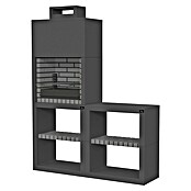 Collippo Barbacoa de obra Maia con mesa auxiliar (Superficie parrilla: 58 x 34 cm, Negro) | BAUHAUS