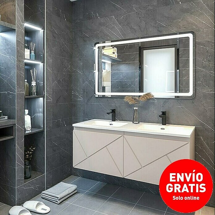 Disbain Conjunto de mueble de baño Lira (Ancho: 120 cm, Maquillaje, 3 pzs.) | BAUHAUS