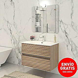 Disbain Conjunto de mueble de baño Vega (Ancho: 80 cm, Acacia, 3 pzs.)