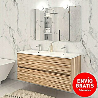 Disbain Conjunto de mueble de baño Vega (120 cm, Bambú, 3 pzs.)