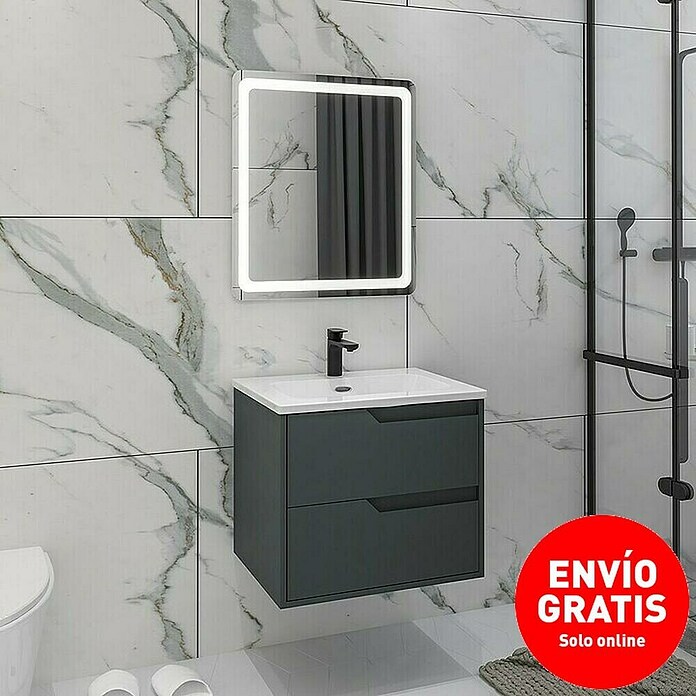 Disbain Conjunto de mueble de baño Casiopea (Ancho: 60 cm, Verde foresta, 3 pzs.) | BAUHAUS