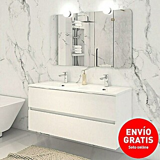 Disbain Conjunto de mueble de baño Vega (Ancho: 120 cm, Blanco, 3 pzs.)