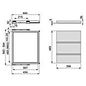 Emuca Bandeja de almacenaje Hack (Ajuste de la anchura: 560 mm - 594 mm, Gris) | BAUHAUS