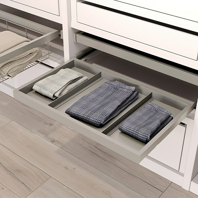 Emuca Bandeja de almacenaje Hack (Ajuste de la anchura: 560 mm - 594 mm, Gris) | BAUHAUS