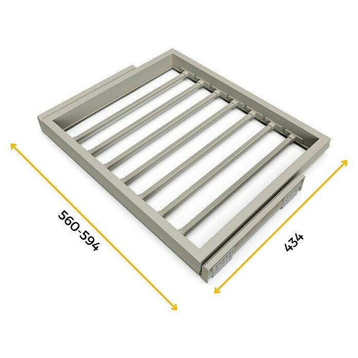 Emuca Soporte para pantalones Hack (Ajuste de la anchura: 560 mm - 594 mm, Gris) | BAUHAUS
