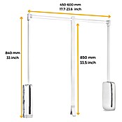 Emuca Colgador para ropa Sling (Ajuste de la anchura: 450 mm - 600 mm, Blanco, Carga límite balda: 12 kg) | BAUHAUS