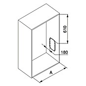 Emuca Colgador para ropa Sling (Ajuste de la anchura: 450 mm - 600 mm, Blanco, Carga límite balda: 12 kg) | BAUHAUS