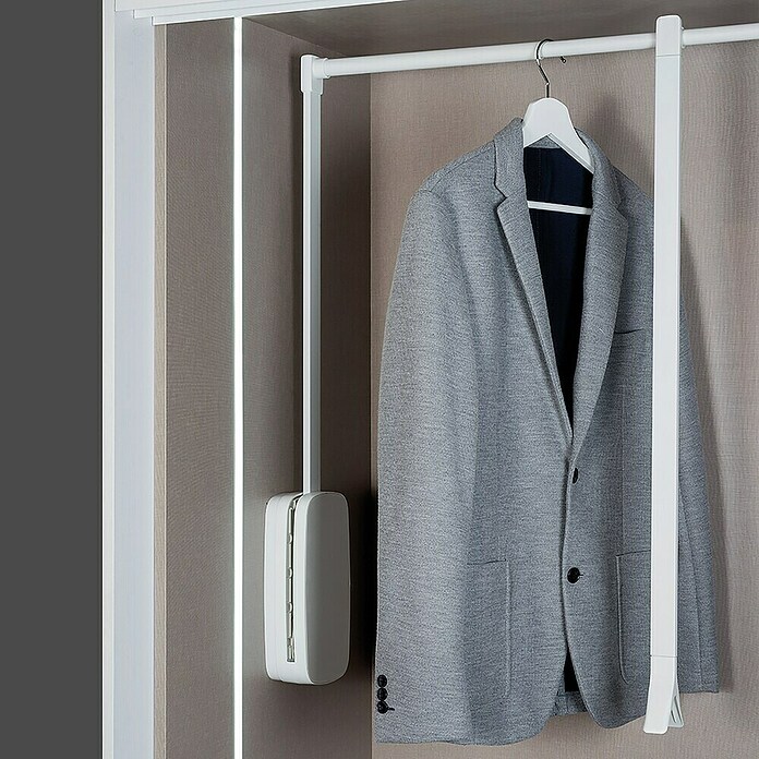 Emuca Colgador para ropa Sling (Ajuste de la anchura: 450 mm - 600 mm, Blanco, Carga límite balda: 12 kg) | BAUHAUS