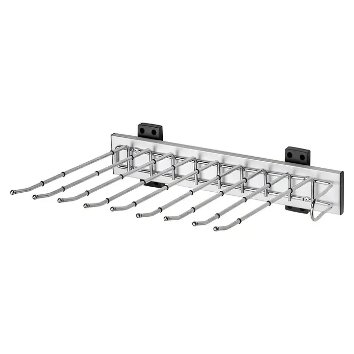 Emuca Hosenhalter Self - L x B x H: 335 x 470 x 116 mm, Rechts, Stahl, Herausziehbar - Hosenhalter mit Auszugvorrichtung für Kleiderschränke. Praktischer Hosenbügelhalter ausziehbar zur einfachen Montage im Schrank.