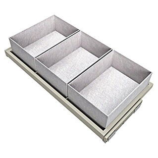 Emuca Bandeja de almacenaje Hack con cestos (Ajuste de la anchura: 860 mm - 894 mm, Gris)