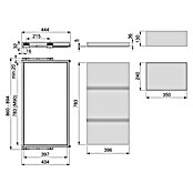 Emuca Bandeja de almacenaje Hack con cestos (Ajuste de la anchura: 860 mm - 894 mm, Gris) | BAUHAUS