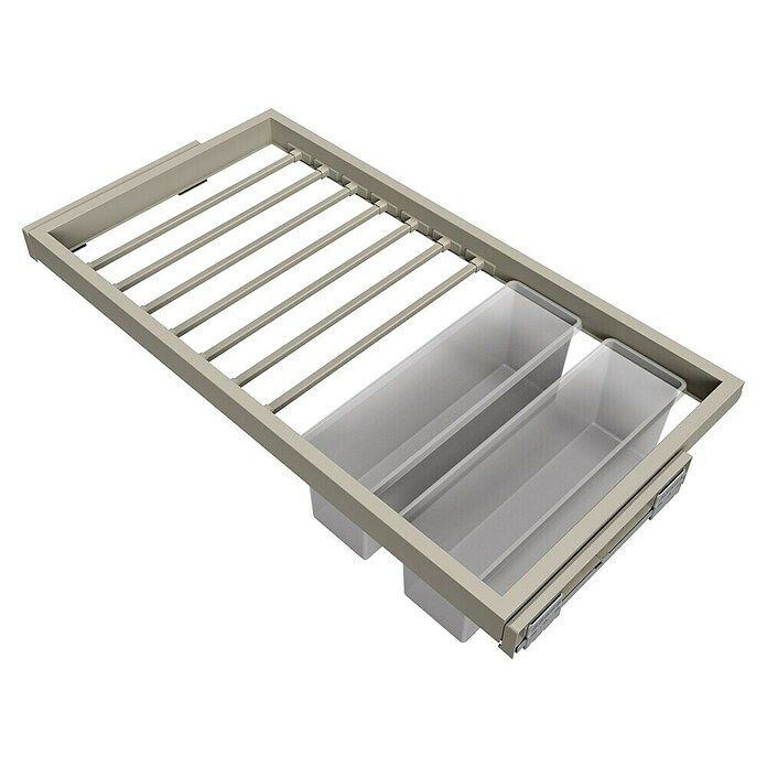 Emuca Soporte para pantalones Hack con 2 gavetas (Ajuste de la anchura: 860 mm - 894 mm, Gris) | BAUHAUS