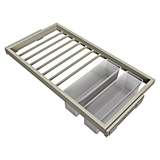 Emuca Soporte para pantalones Hack con 2 gavetas (Ajuste de la anchura: 860 mm - 894 mm, Gris)