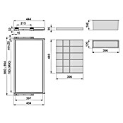 Emuca Organizador de armario Hack con gavetas (Ajuste de la anchura: 860 mm - 894 mm, Negro, Número de compartimentos: 17 ud.) | BAUHAUS