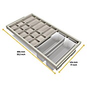 Emuca Organizador de armario Hack con gavetas (Ajuste de la anchura: 860 mm - 894 mm, Gris, Número de compartimentos: 17 ud.) | BAUHAUS