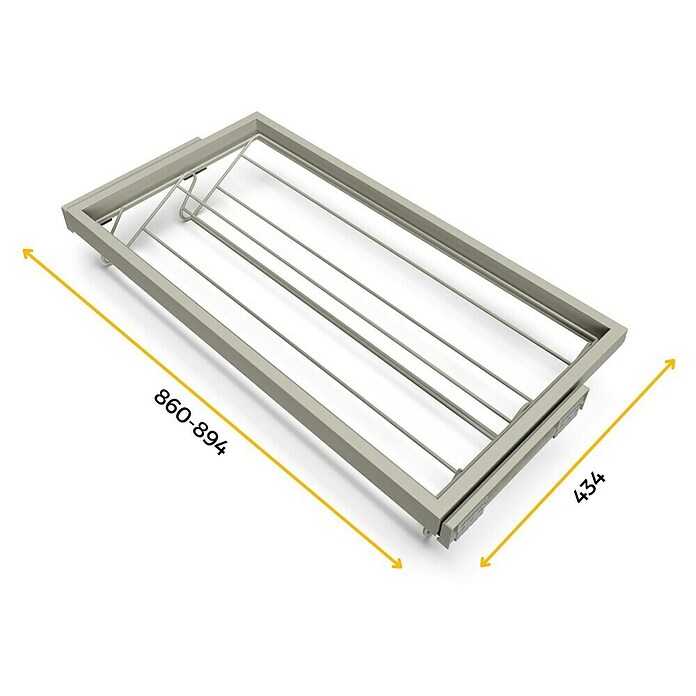 Emuca Zapatero extraíble Hack (Ajuste de la anchura: 860 mm - 894 mm, Gris) | BAUHAUS