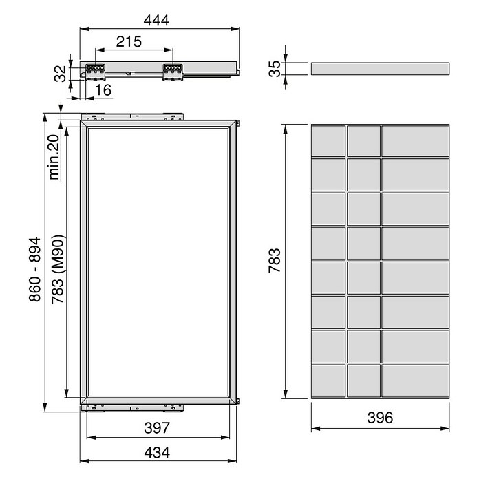 Emuca Organizador de armario Hack (Ajuste de la anchura: 860 mm - 894 mm, Negro) | BAUHAUS