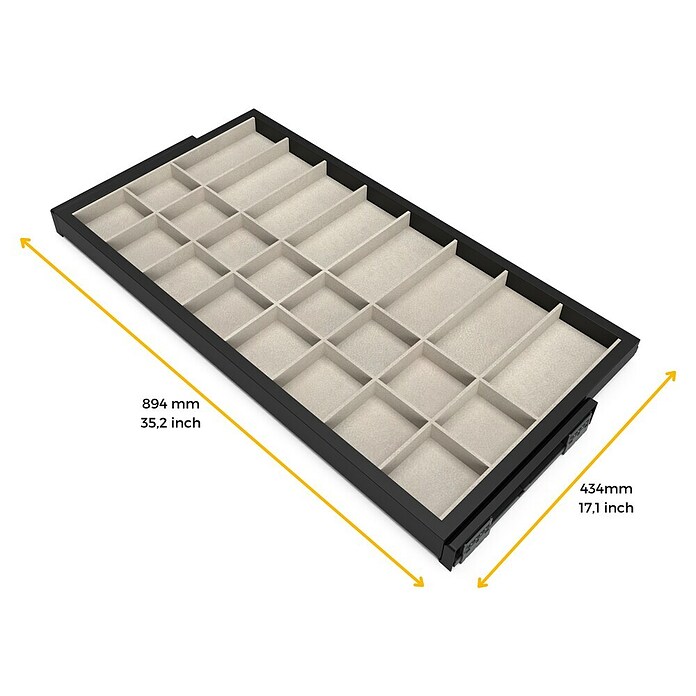 Emuca Organizador de armario Hack (Ajuste de la anchura: 860 mm - 894 mm, Negro) | BAUHAUS