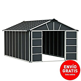 Palram – Canopia Caseta de jardín con suelo Yukon (Medidas ext. (An x Pr): 332 x 519 cm, Plástico, Antracita)