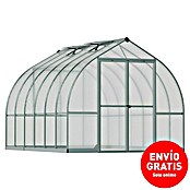 Invernadero (3,64 x 2,44 x 2,17 m, Policarbonato, Espesor de vidrio: 6 mm, Plateado)
