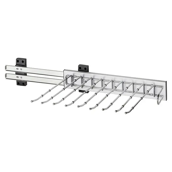 Emuca Hosenhalter Self - L x B x H: 335 x 470 x 116 mm, Rechts, Stahl, Herausziehbar - Ausziehbarer Hosenhalter für Kleiderschränke. Der Hosenhalter bietet Platz für mehrere Hosen und ist einfach zu montieren.