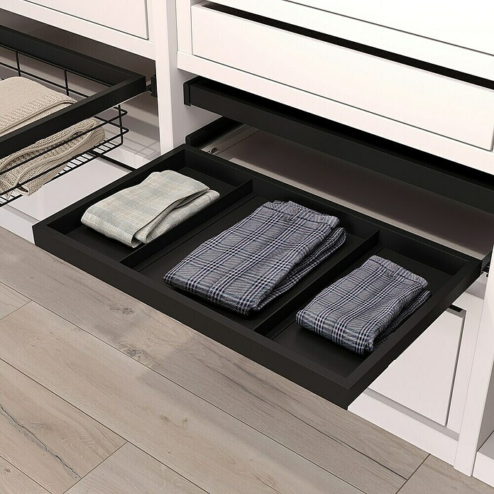 Emuca Bandeja de almacenaje Hack (Ajuste de la anchura: 560 mm - 594 mm, Negro) | BAUHAUS