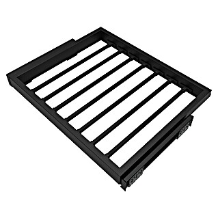 Emuca Soporte para pantalones Hack (Ajuste de la anchura: 560 mm - 594 mm, Negro)