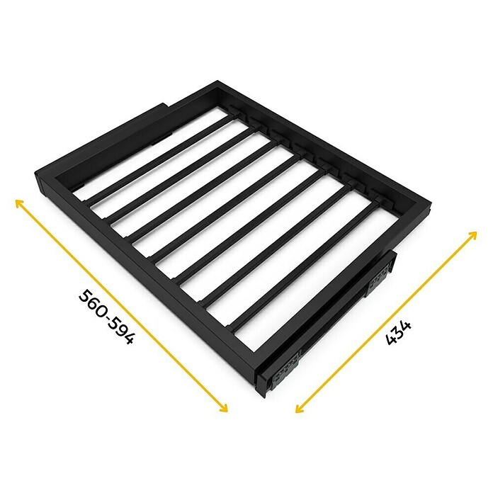 Emuca Soporte para pantalones Hack (Ajuste de la anchura: 560 mm - 594 mm, Negro) | BAUHAUS