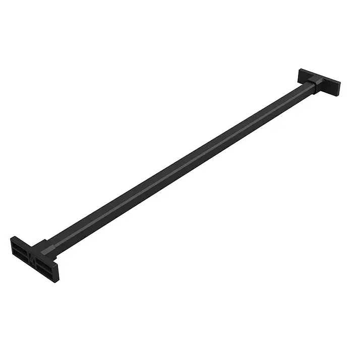 Emuca Hosenhalter Hack - Breitenverstellung: 560 mm - 594 mm, Schwarz - Schwarze Dachträger-Querstange für Fahrzeuge, ideal für den Transport von Gepäck und Ausrüstung. Robuste Konstruktion für sicheren Halt.