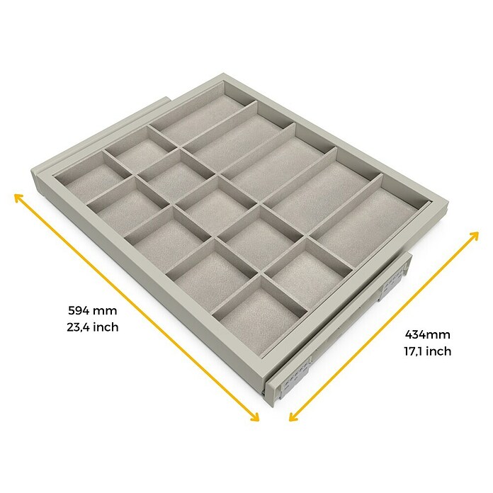Emuca Organizador de armario Hack (Ajuste de la anchura: 560 mm - 594 mm, Gris) | BAUHAUS