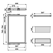Emuca Soporte para pantalones Hack con 1 gaveta (Ajuste de la anchura: 760 mm - 794 mm, Gris) | BAUHAUS